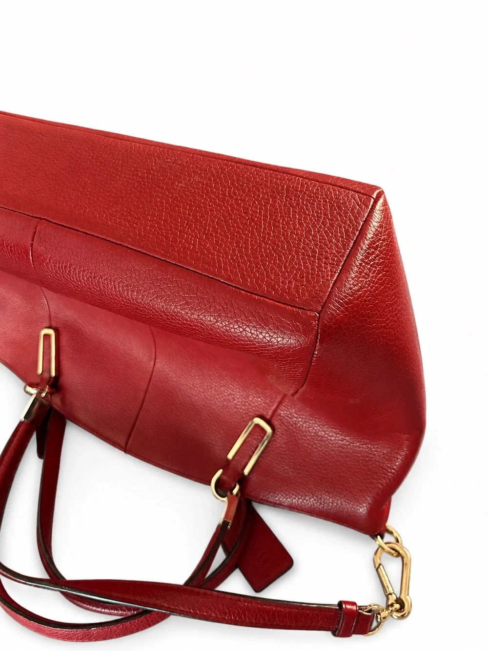 COACH Small Kelsey Satchel Crossbody Red Currant Pebbled Leather F33733